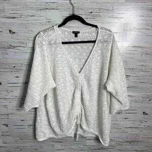 Torrid White Crochet Blouse
